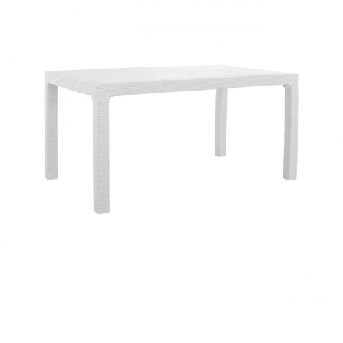 Mesa Laury Rectangular Alta Simil Ratan Blanca