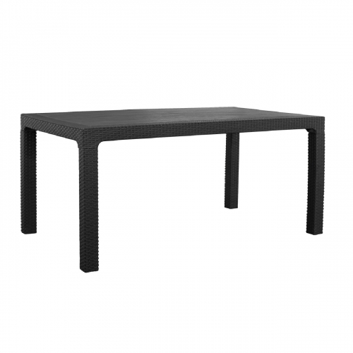 Mesa Laury Rectangular Alta Simil Ratan Negra