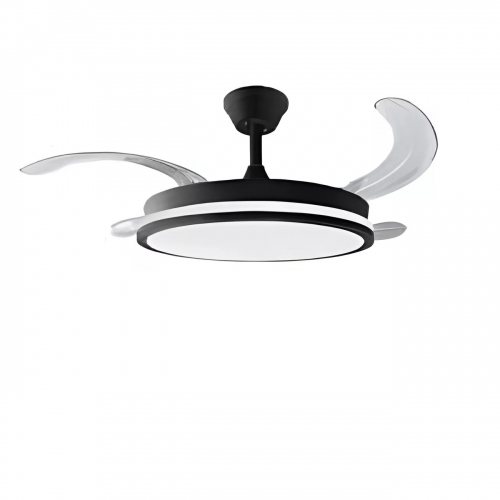 Vent. Techo Protalia Retractil Luz Led Negro