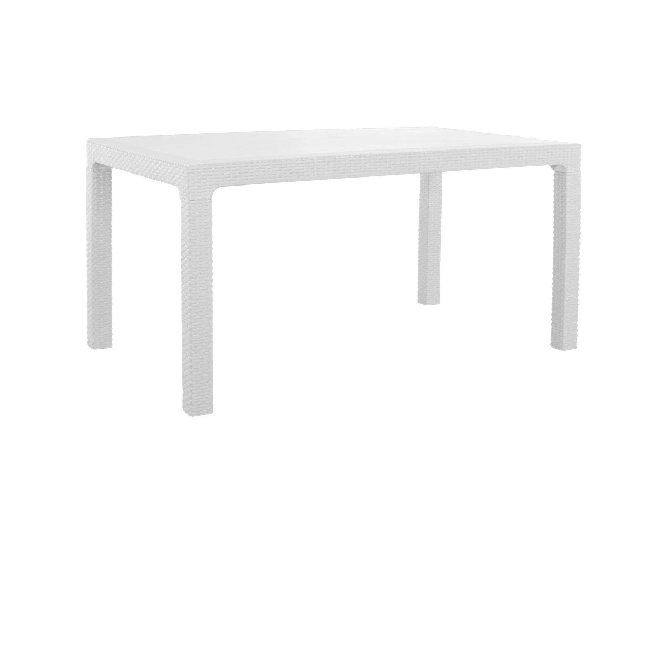 Imagen Mesa Laury Rectangular Alta Simil Ratan Blanca