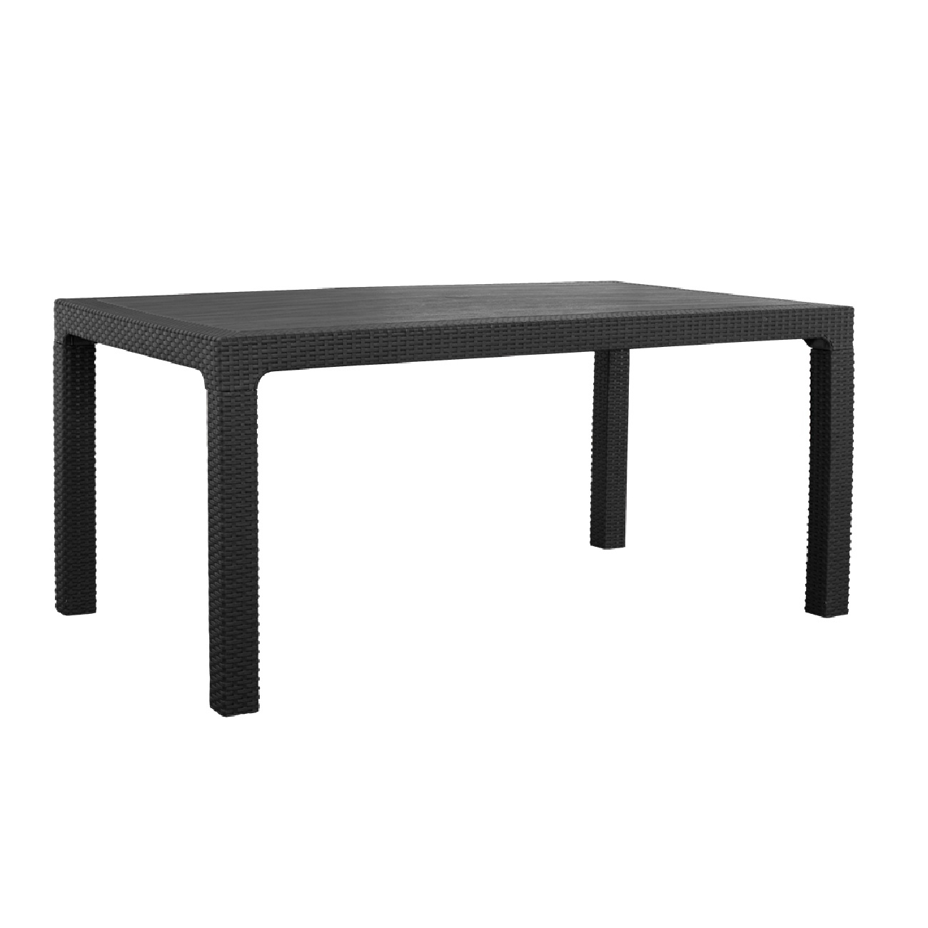 Imagen Mesa Laury Rectangular Alta Simil Ratan Negra